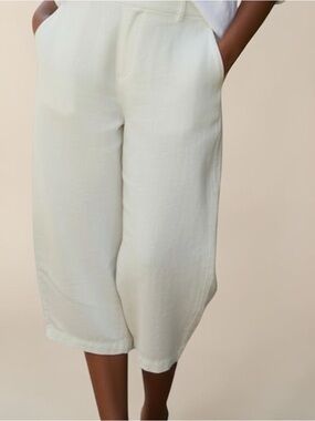 White Pure  Linen Pants